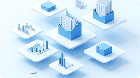 Customer workflow isometric graphic