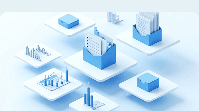 Quotation workflow isometric graphic